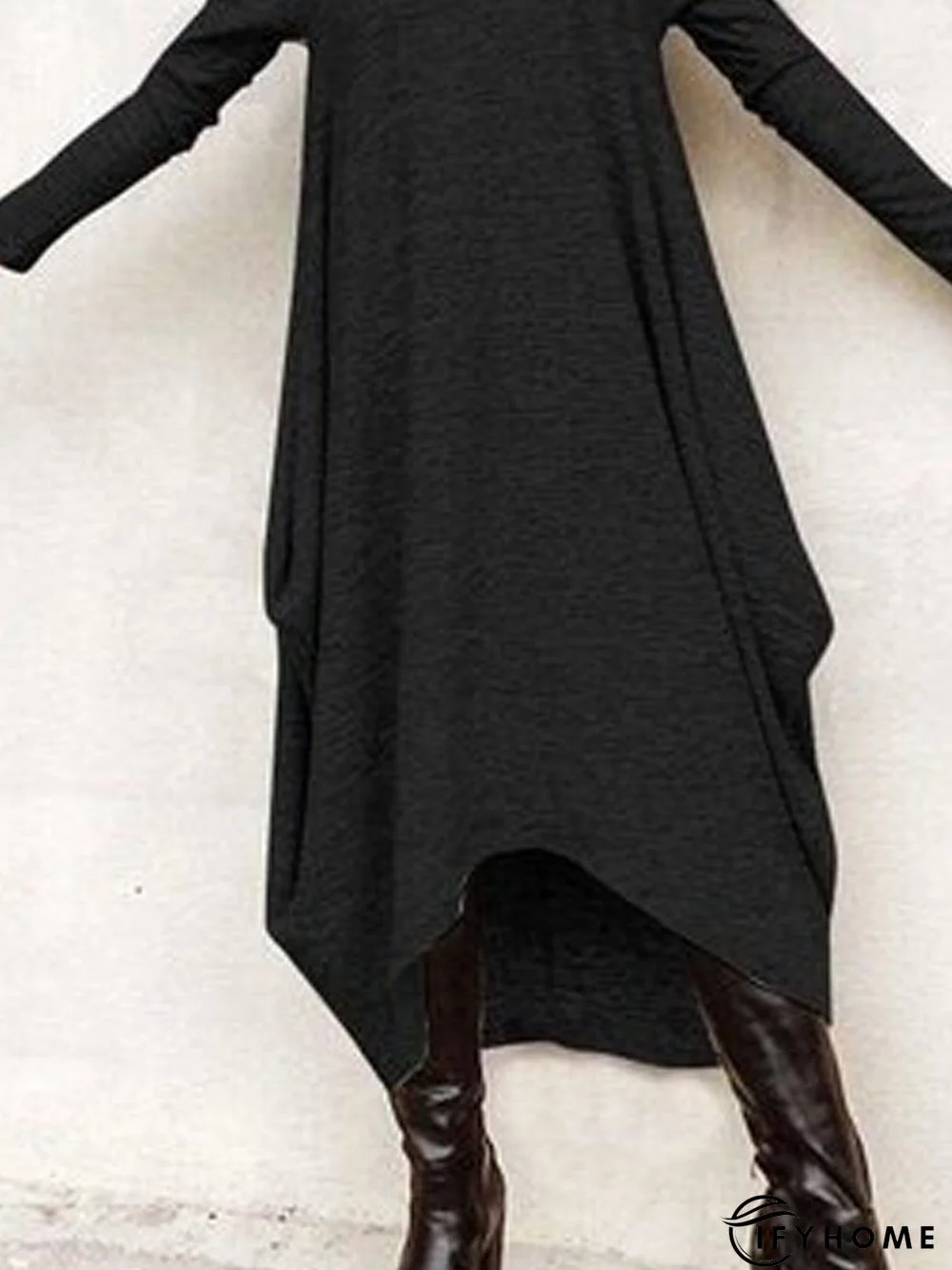 Casual Long Sleeve Knitting Dress | IFYHOME