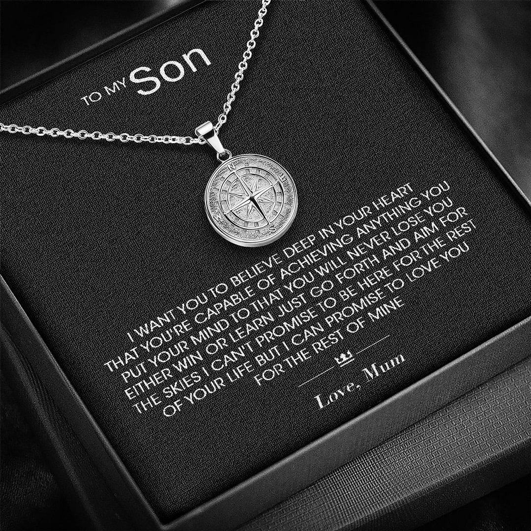 "To My Son" - Compass Pendant Gift Set
