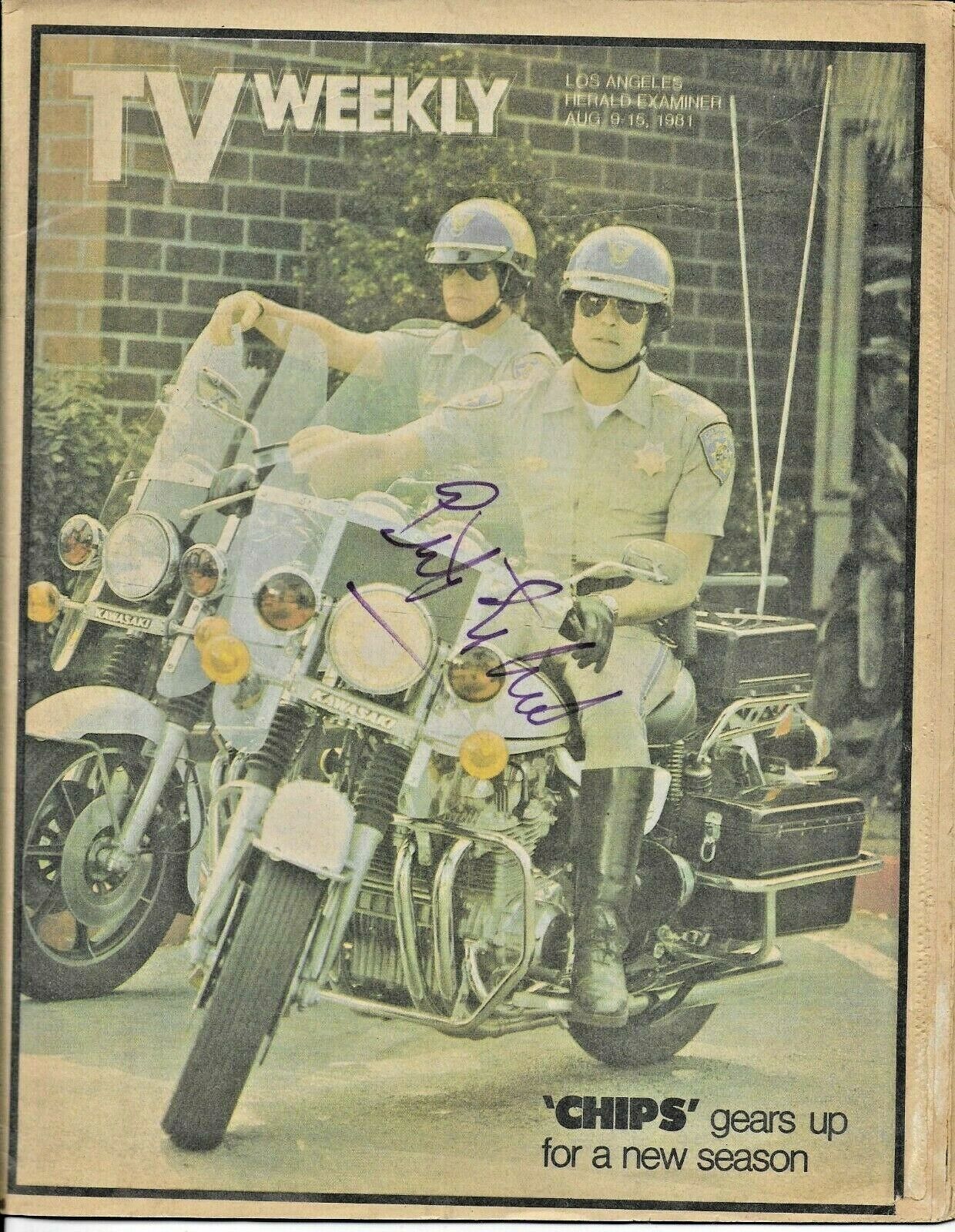 Eric Estrada Original Autographed Magazine