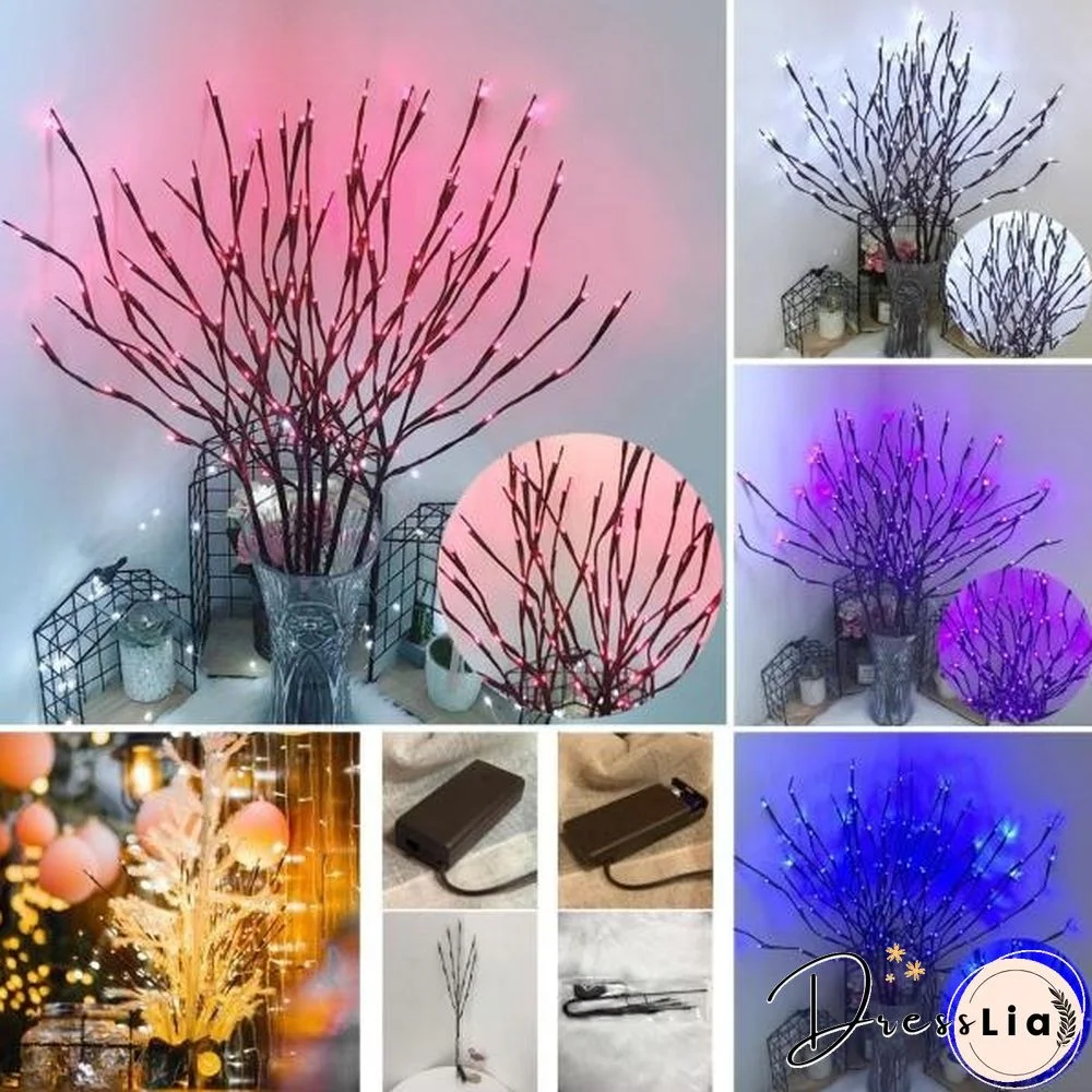 Christmas 20LEDs Willow Branch Lamp Strings Light Wedding Party Tree Decoration