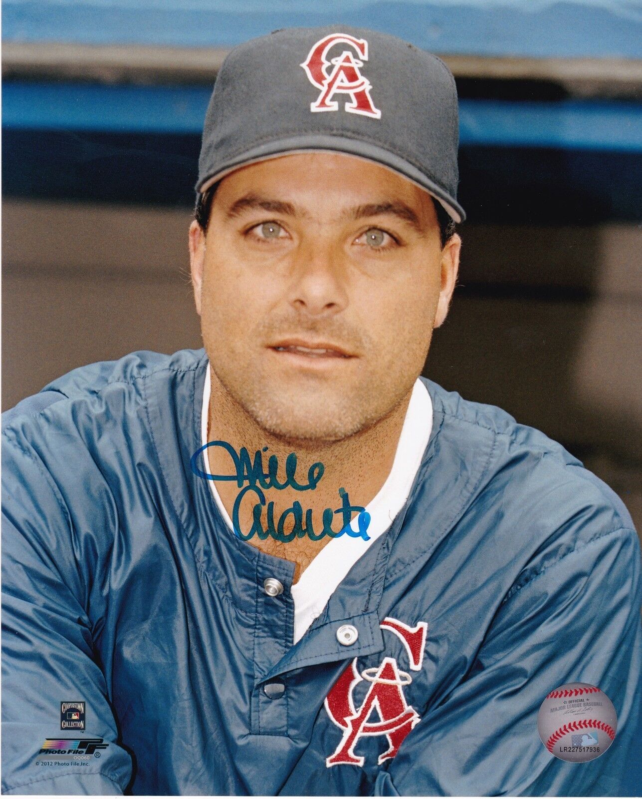 MIKE ALDRETE CALIFORNIA ANGELS ACTION SIGNED 8x10