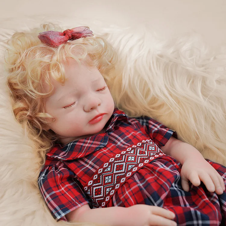 Babeside 17" Full Silicone Reborn Infant Baby Dolls Girl Aurora with Short Blonde Curls Looks Real - reborn baby doll
