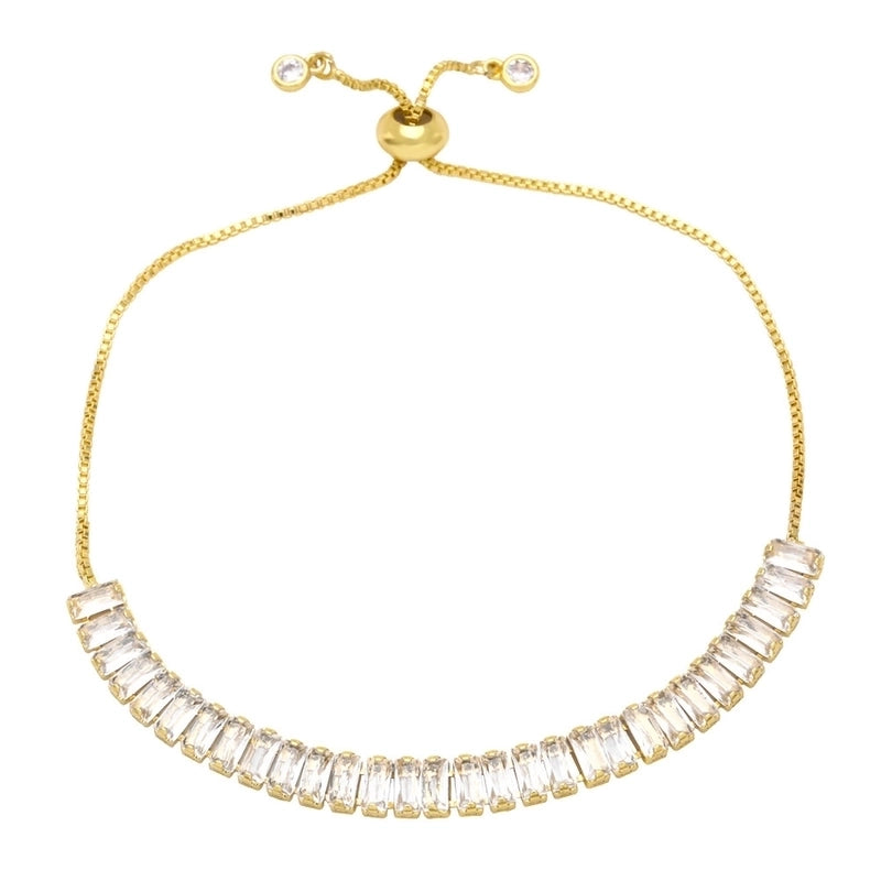 Fashion Simple Colorful Zircon Inlaid Copper Bracelet