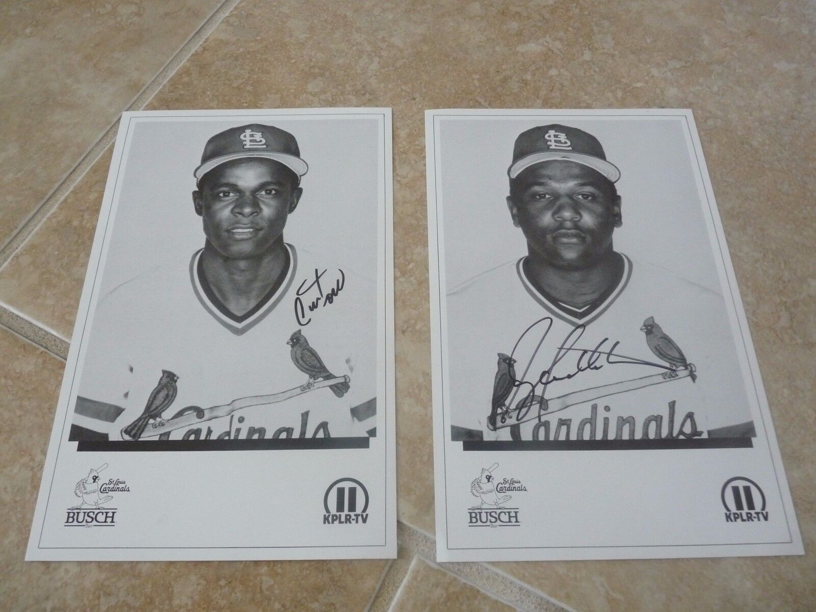 2 St Louis Cardinals 5.5 x 9 Baseball Photo Poster paintings Curt Ford & Terry Pendleton