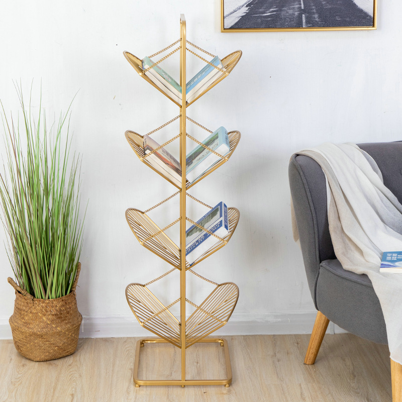 Wrought iron folding bookshelf