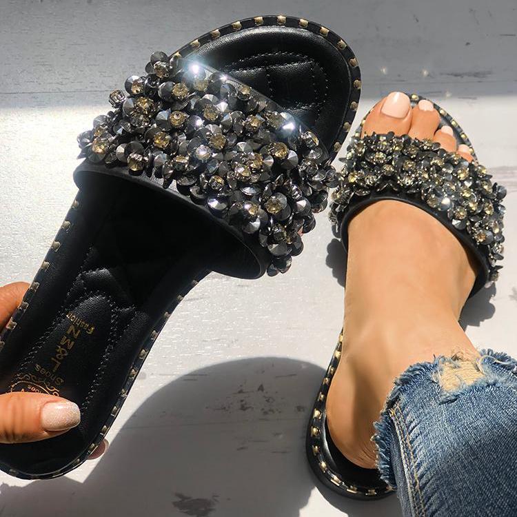 Sequins Shiny Peep Toe Antiskid Sandals - Womens Fashion Online
