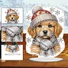 Diamond Painting Winter Dog Tabletop Ornaments Kit for Office Desktop Decor