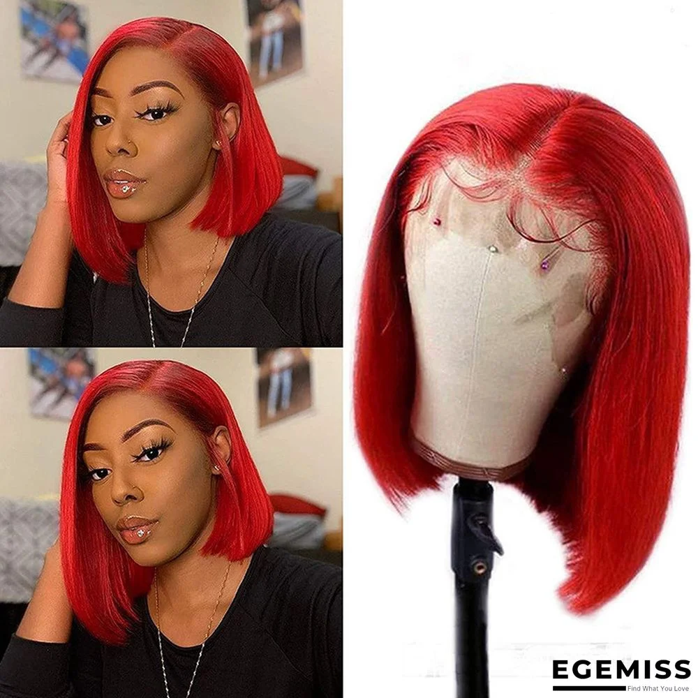 Red Fashion Casual Solid Patchwork Wigs | EGEMISS