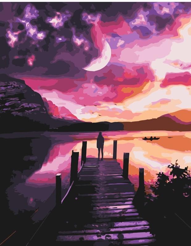 

Looking Up At The Purple Sky – Paint By Numbers - 40*50CM, 501 Original