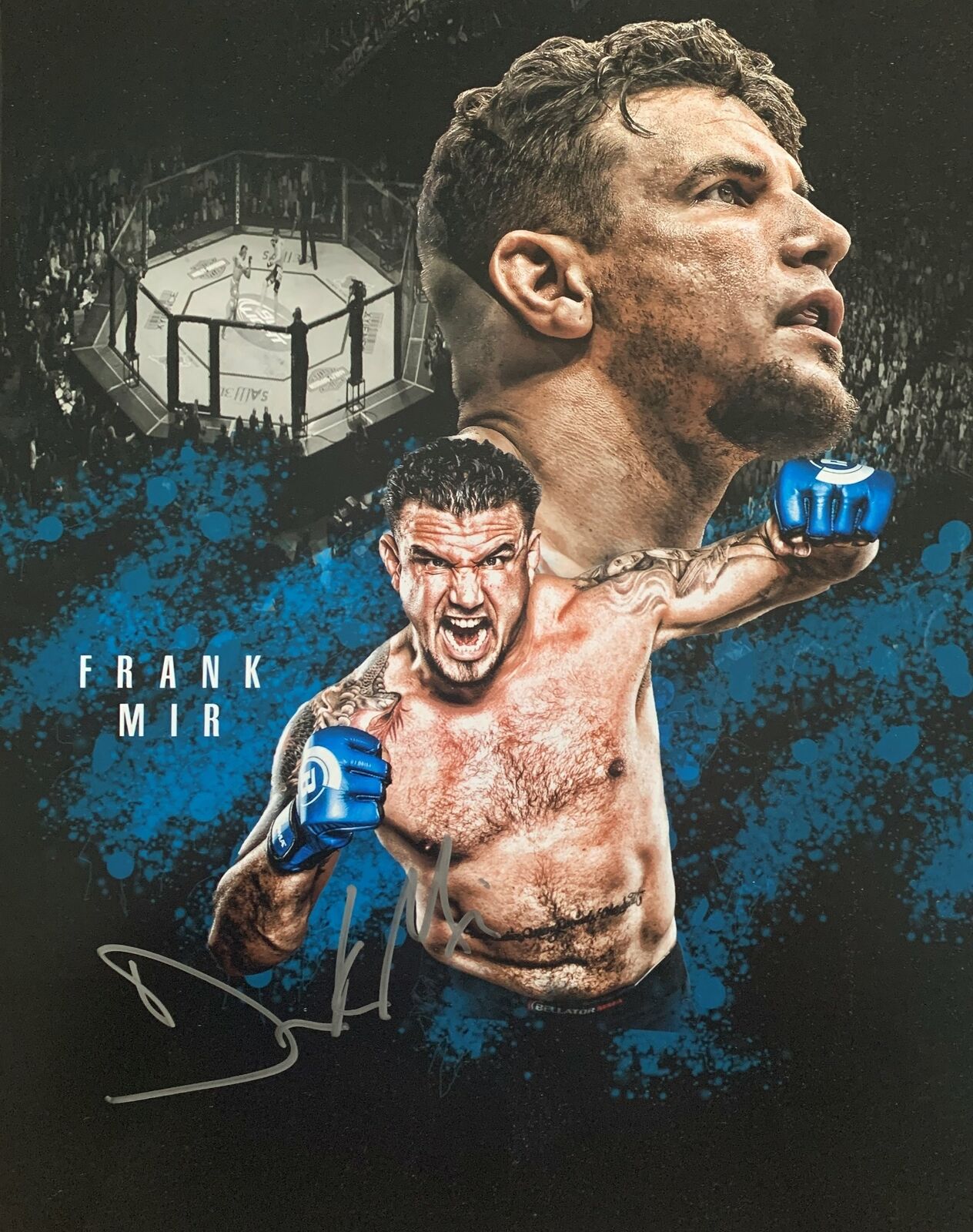 Frank Mir Signed 16x20 Photo Poster painting - UFC MMA BELLATOR Fighter AWM COA edit