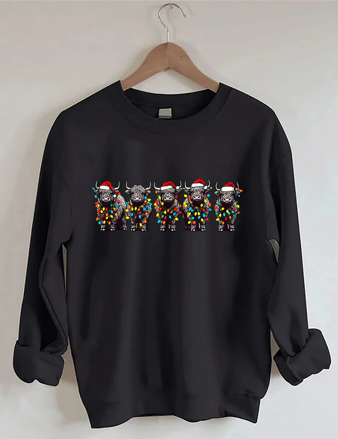 Christmas Cows Lights Sweatshirt