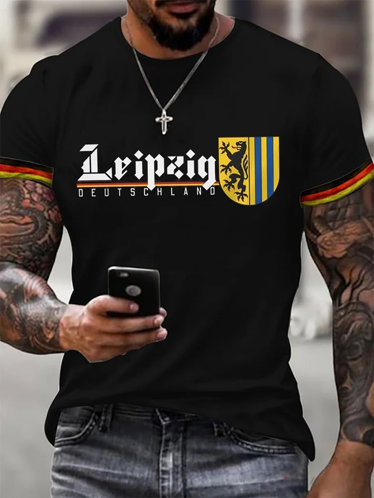 Langarm-T-Shirt f&uuml;r Herren Leipzig Deutschland bedruckt
