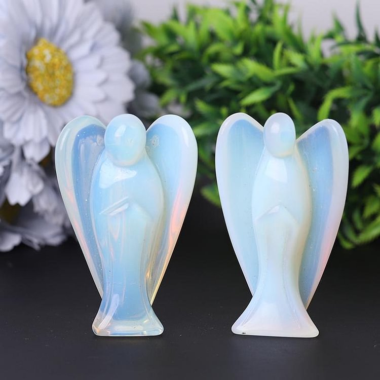 3" Opalite Angel Crystal Carvings Model Bulk