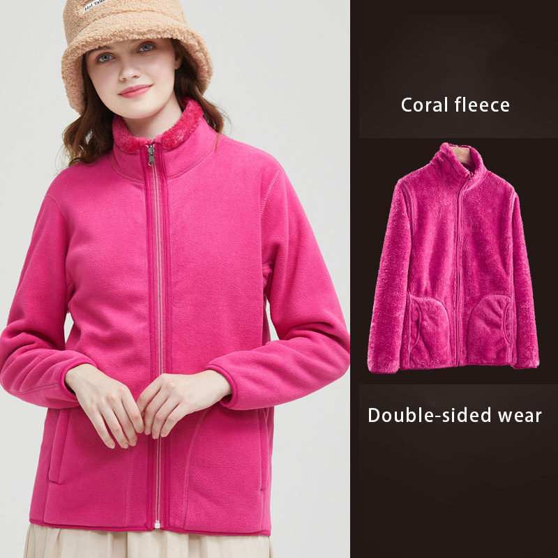 Unisex Sherpa Lined Jacket Fitted Fleece Jacket