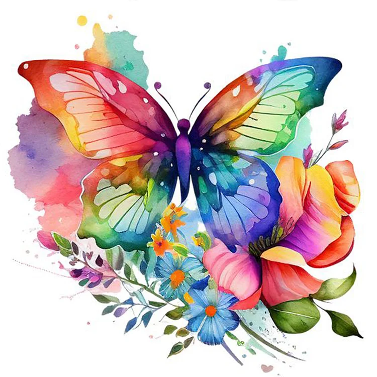 Colorful Butterfly - Full Round - Diamond Painting (30*30cm)