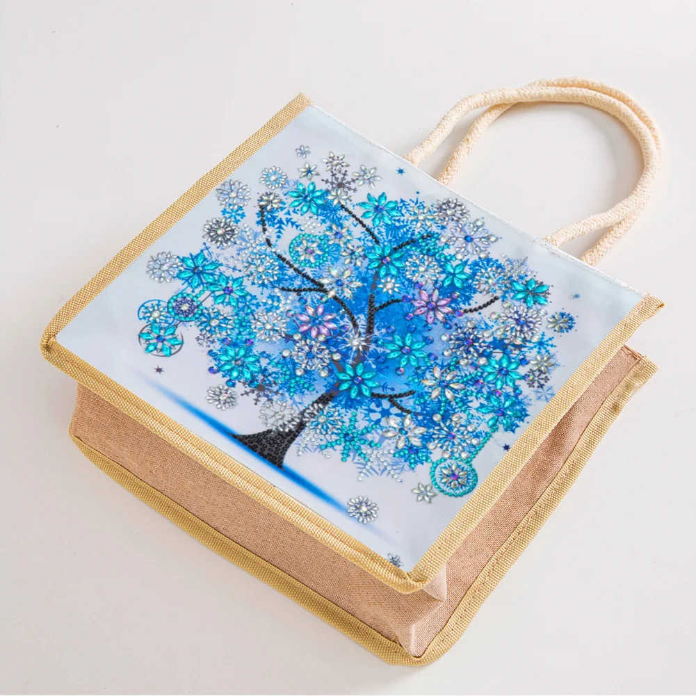 5D Diamond Painting Handbag DIY Winter Linen Shopping Storage Bags