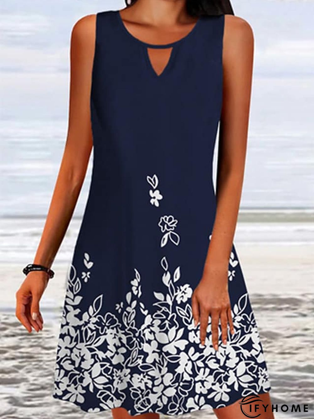 Women's Casual Dress Tank Dress Summer Dress Floral Print Crew Neck Mini Dress Active Basic Outdoor Daily Sleeveless Loose Fit Black White Wine Spring Summer S M L XL XXL | IFYHOME