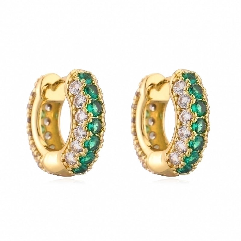 1 Pair Casual Luxurious Shiny Round Plating Inlay Copper Zircon Earrings