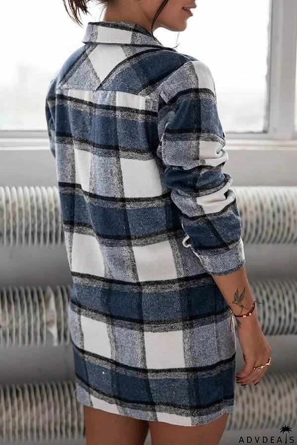 Classic Modern Check Color Stitching Shirt