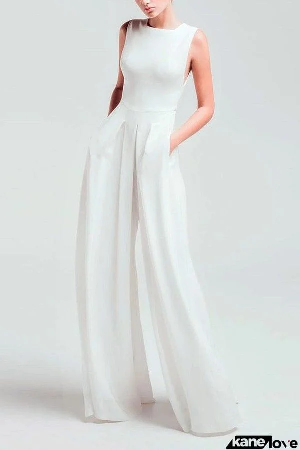 Thinking Out Sleeveless Wide Leg Jumpsuit