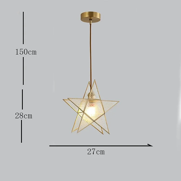 Double Star Shaped Kitchen Pendant Lights Copper Glass Pendant Lighting - Appledas