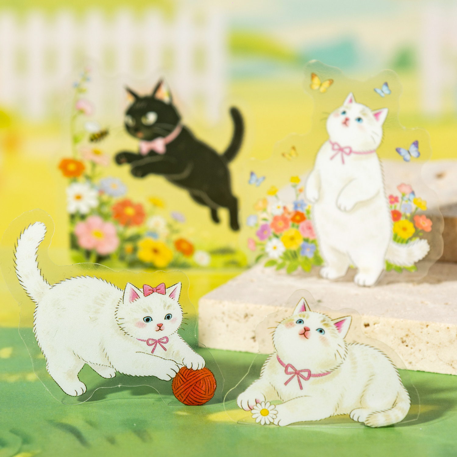 PET 스티커 - 귀여운 아기 고양이의 모험 시리즈 카와이 고양이