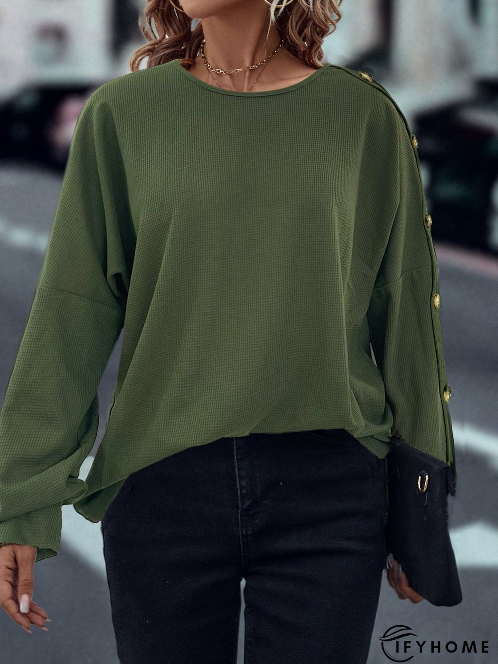 Casual Crew Neck Loose Sweatshirt | IFYHOME