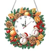 2D Flat DIY Fall Snowman Acrylic Diamond Painting Clock Pendant Home Decor