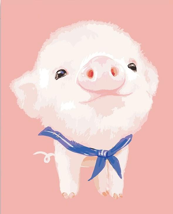 

Cute Pink Pig – Paint By Numbers - 40*50CM, 501 Original