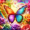 Diamond Painting -DIY Round Drill Colorful Butterfly(40x40cm)