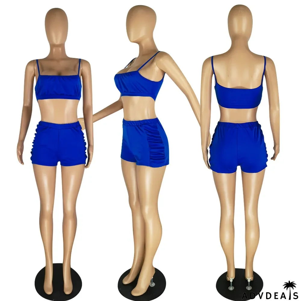 Camisole Crinkle Top Two Piece Set