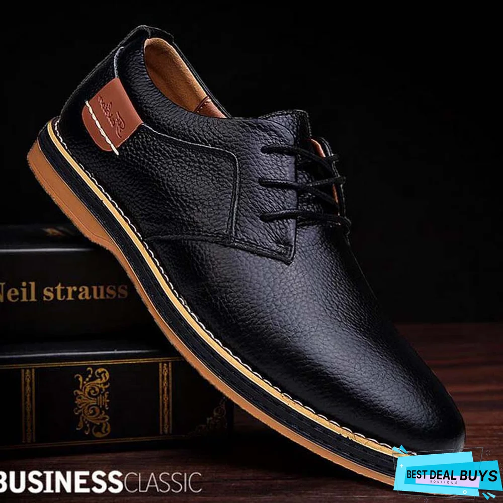 Men Large Size Office & Career Split Joint Leather Shoes