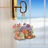 6pcs DIY Flower Boots Diamond Painting Double Sided Keychains