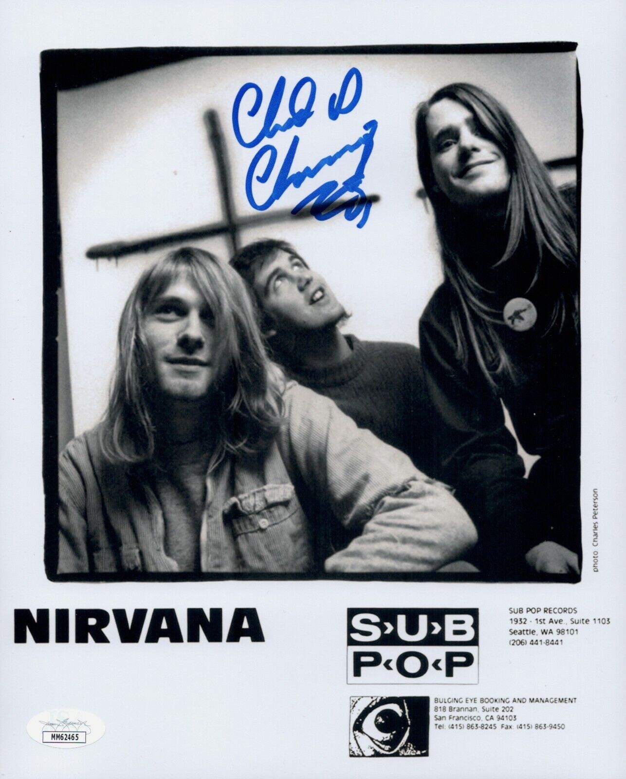 CHAD CHANNING Signed NIRVANA 8x10 Photo Poster painting IN PERSON Autograph JSA COA Cert