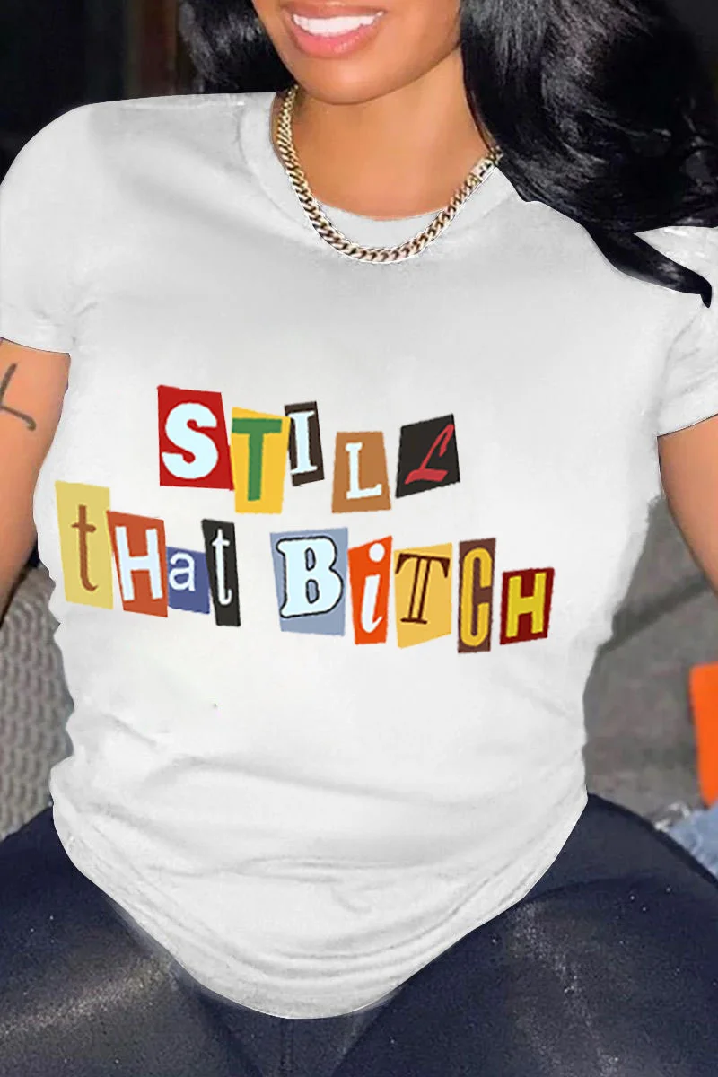 New Letter Print Oversized Loose T-shirt | IFYHOME