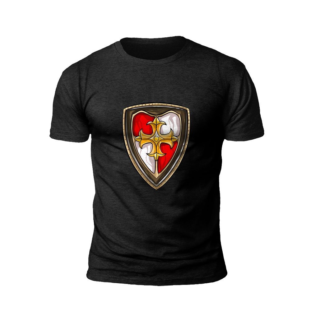 Crest of Courage: Shield and Heart T-Shirt