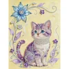 DIY Pearl Painting Kitten for Home Wall Decor with Frame(40x30cm)