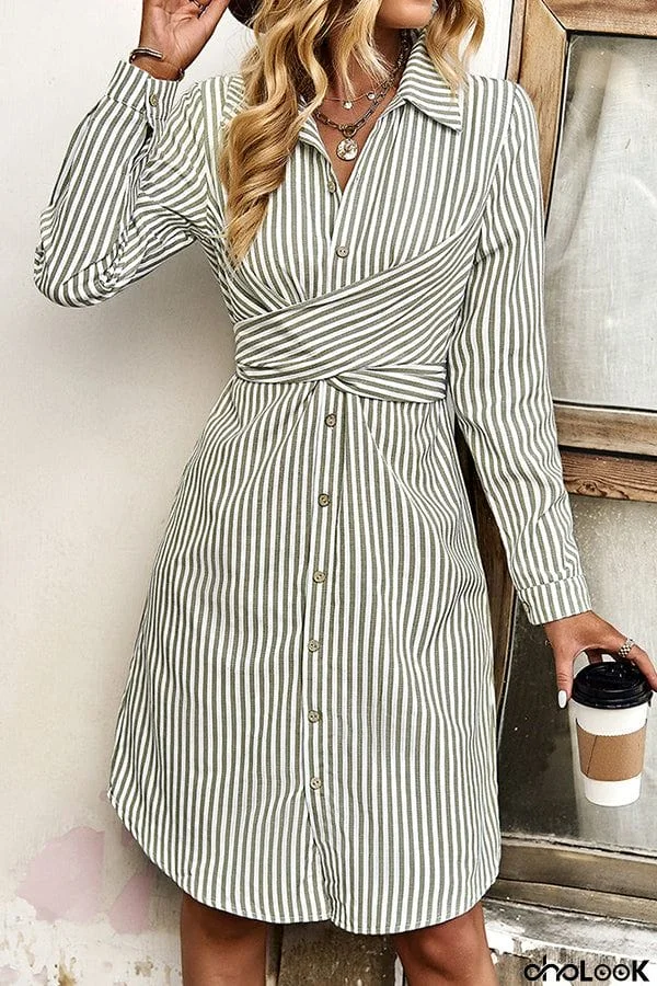 Long Sleeve Striped Neck Shirt