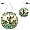 (US Only)PVC Glass Special Shaped Hummingbird Diamond Painting Hanging Sign Windows Decor