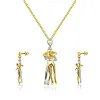 💕Collier pendentif et boucles d'oreilles pour couple &eacute;treignant