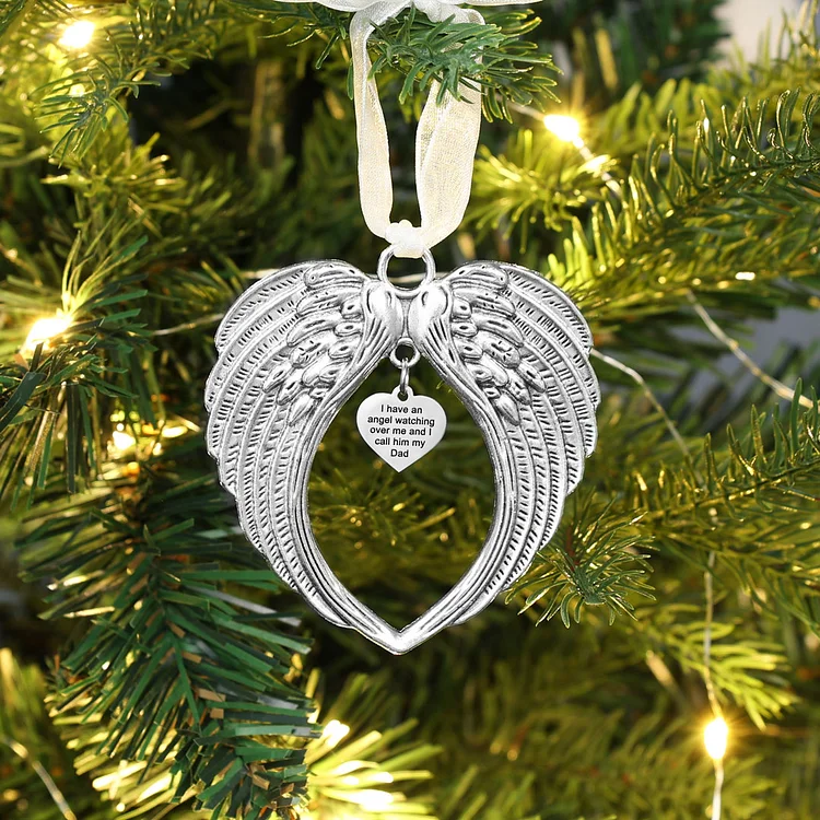 "I have an angel watching over me" Wings Christmas Memorial Ornament Gifts For Family