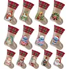 14 Inch Large DIY Linen Diamond Painting Xmas Stocking Hanging Gift Candy Bag Kits(20x35cm)