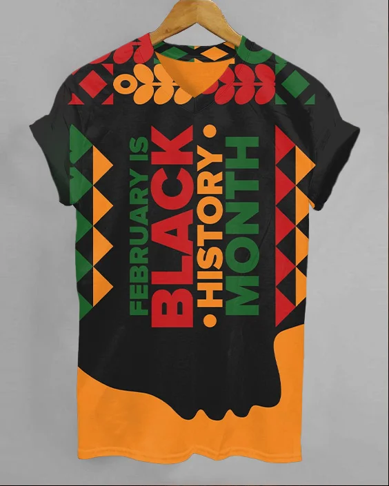 Black History Black Lives Matter V-neck Short Sleeve Tshirt