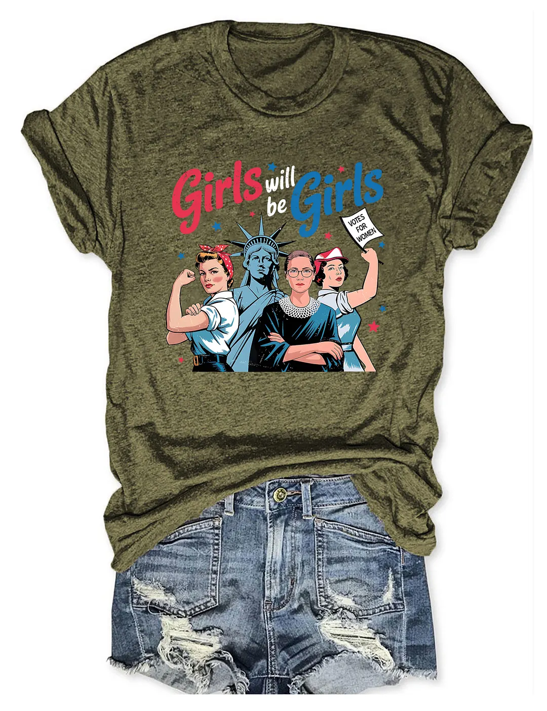 Girls Will Be Girls 4th Of July T-shirt