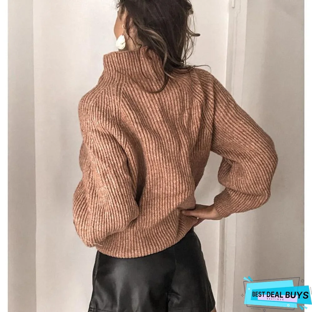 High Neck Winter Casual Sweaters