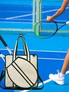 [US Local Warehouse] Tennis Tote Bag Large Tennis Bag Sports Handbag Pickleball Bag for Men and Women
