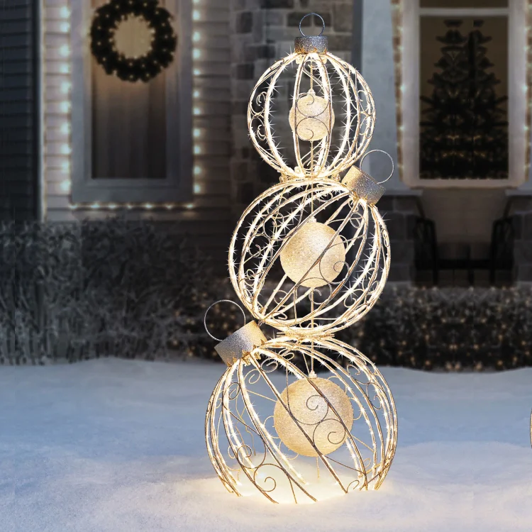 🔥kukelife🔥62" Pre-Lit Rotating Ornament Décor - Warm White