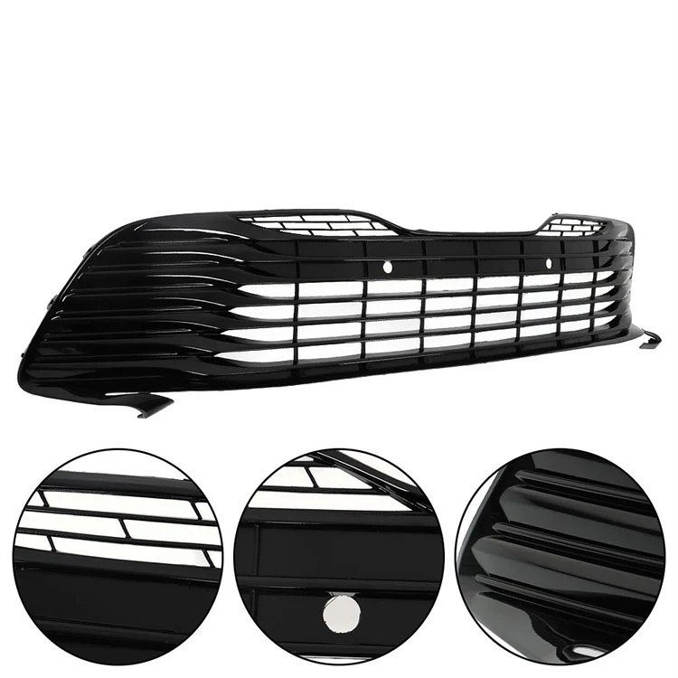 SEBLAFF Front Lower Grille with Radar Holes Parking Sensors Gloss Black Grill Replacement for 2018 2019 2020 Camry LE XLE