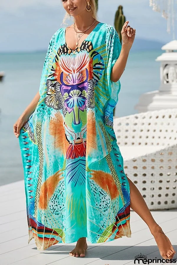 Rayon Positioning Vacation Robe Sunscreen Shirt Dress