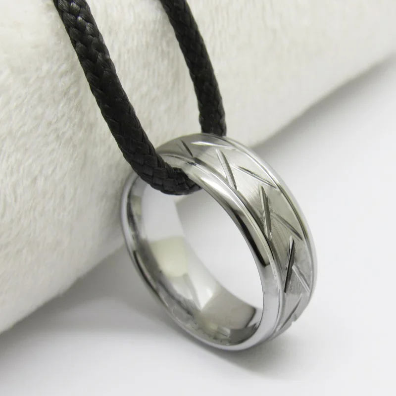 6MM 8MM Mens Women's Silver Domed Grooved Tungsten Rings Brushed Carbon Fiber Couple Wedding